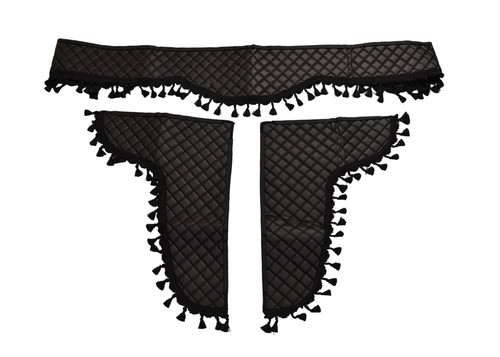 Lot rideaux noirs cuir - rideaux,
